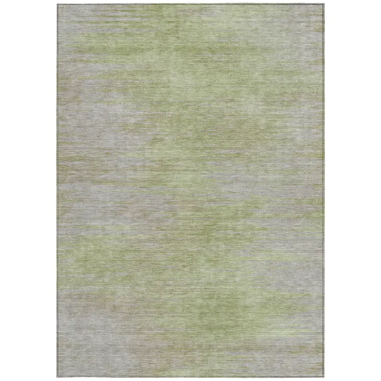 8' X 10' Sage And Artichoke Green Abstract Washable Indoor Outdoor Area Rug