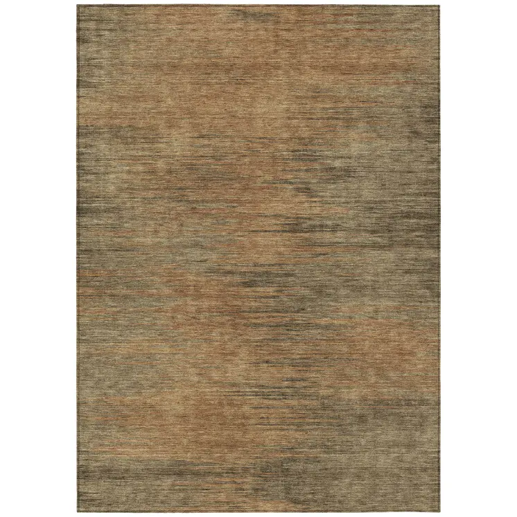 10' X 14' Terra Cotta Brown And Copper Abstract Washable Indoor Outdoor Area Rug