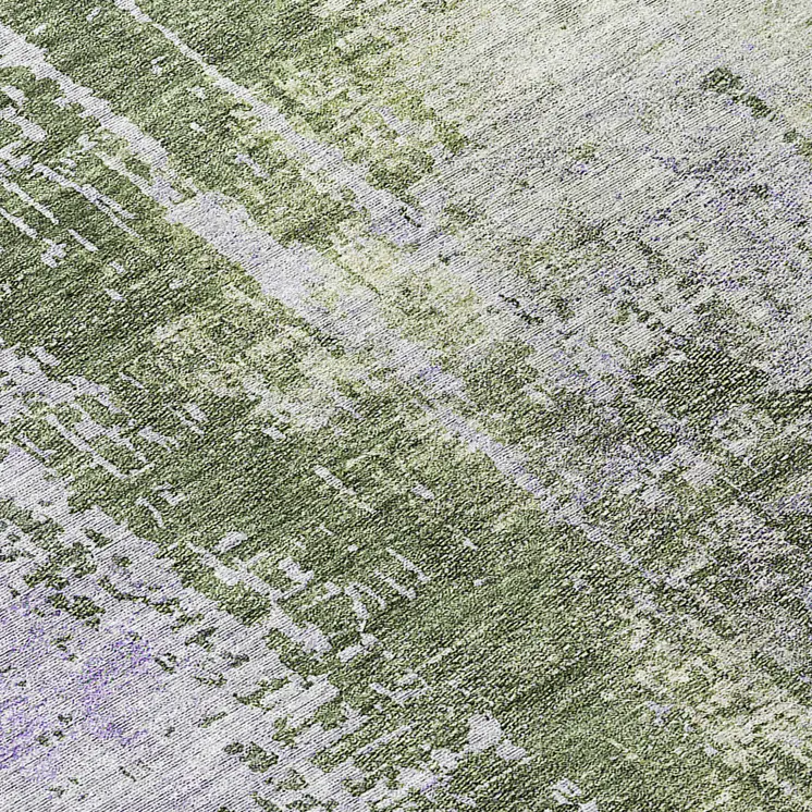8' Olive Green And Purple Round Abstract Washable Indoor Outdoor Area Rug