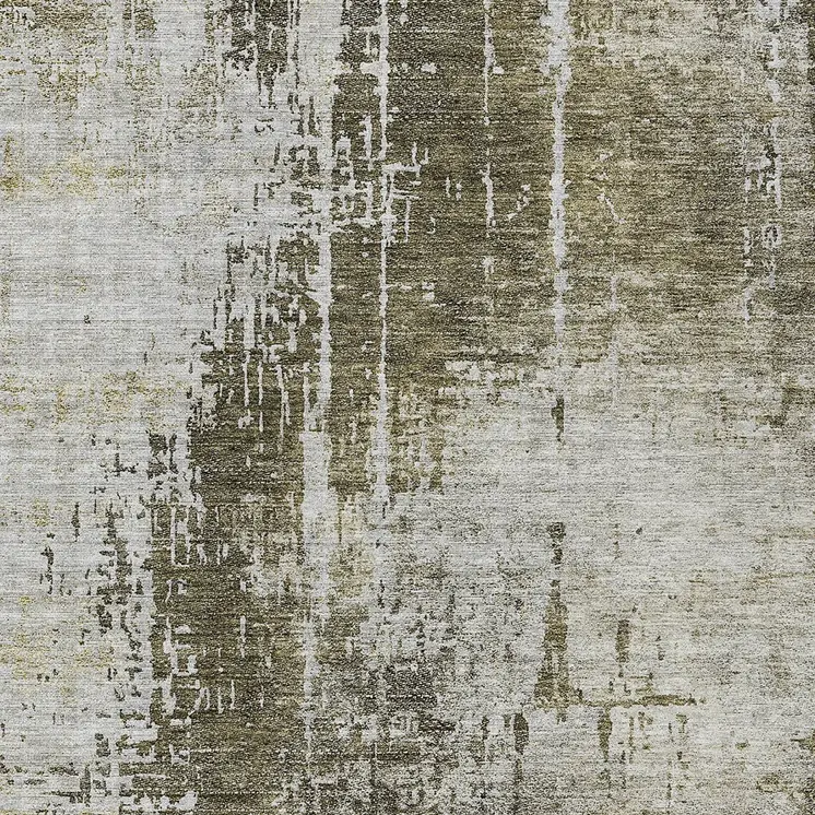 3' X 5' Brown And Tan Abstract Washable Indoor Outdoor Area Rug