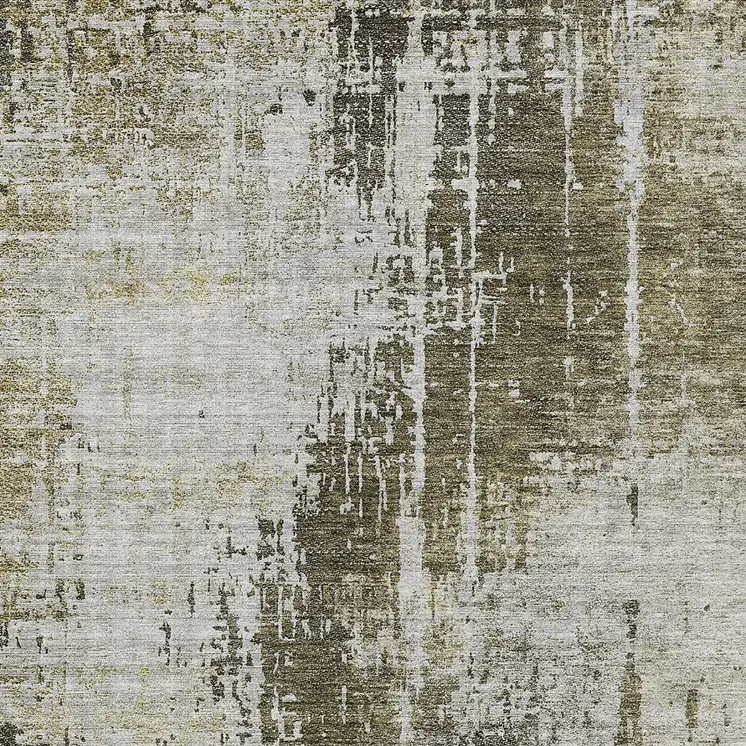 5' X 8' Brown And Tan Abstract Washable Indoor Outdoor Area Rug