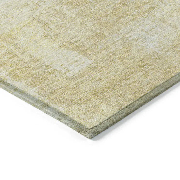 8' X 10' Gold Ivory And Beige Abstract Washable Indoor Outdoor Area Rug