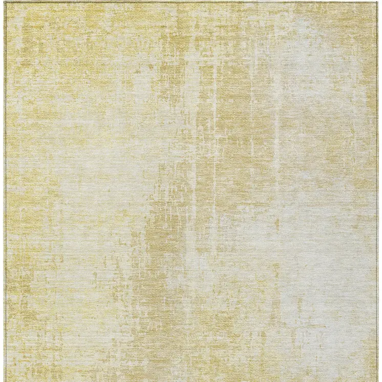 8' X 10' Gold Ivory And Beige Abstract Washable Indoor Outdoor Area Rug