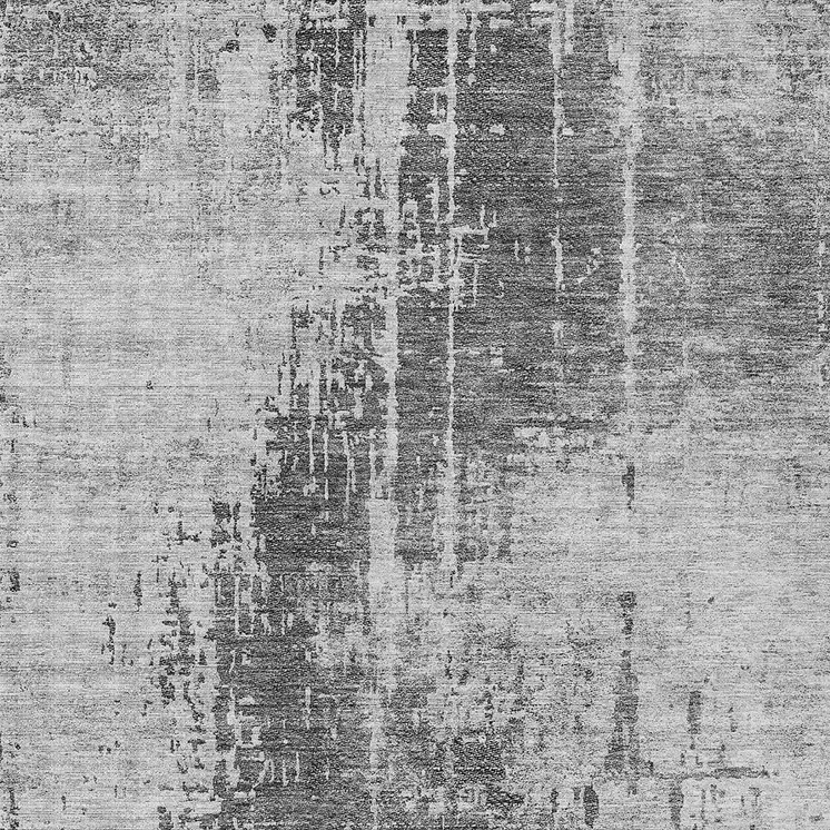 5' X 8' Gray Charcoal And Silver Abstract Washable Indoor Outdoor Area Rug