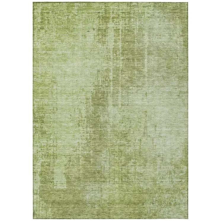 5' X 8' Sage And Green Abstract Washable Indoor Outdoor Area Rug