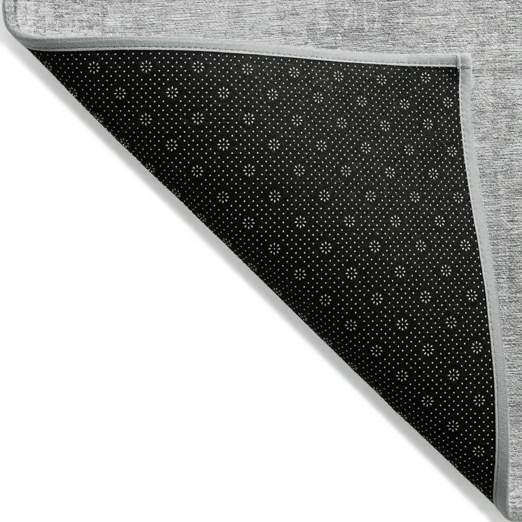 3' X 5' Silver And Gray Abstract Washable Indoor Outdoor Area Rug