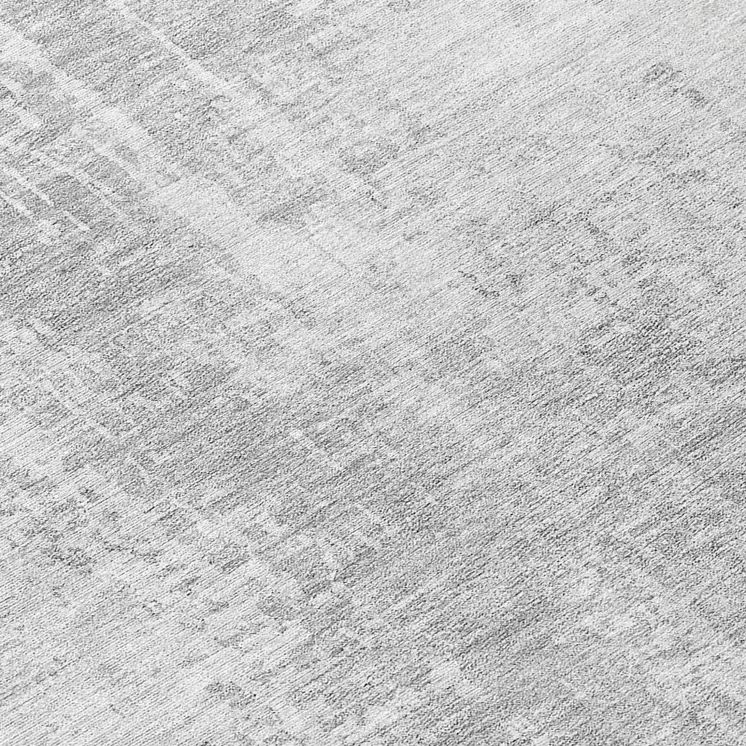 8' Silver And Gray Round Abstract Washable Indoor Outdoor Area Rug