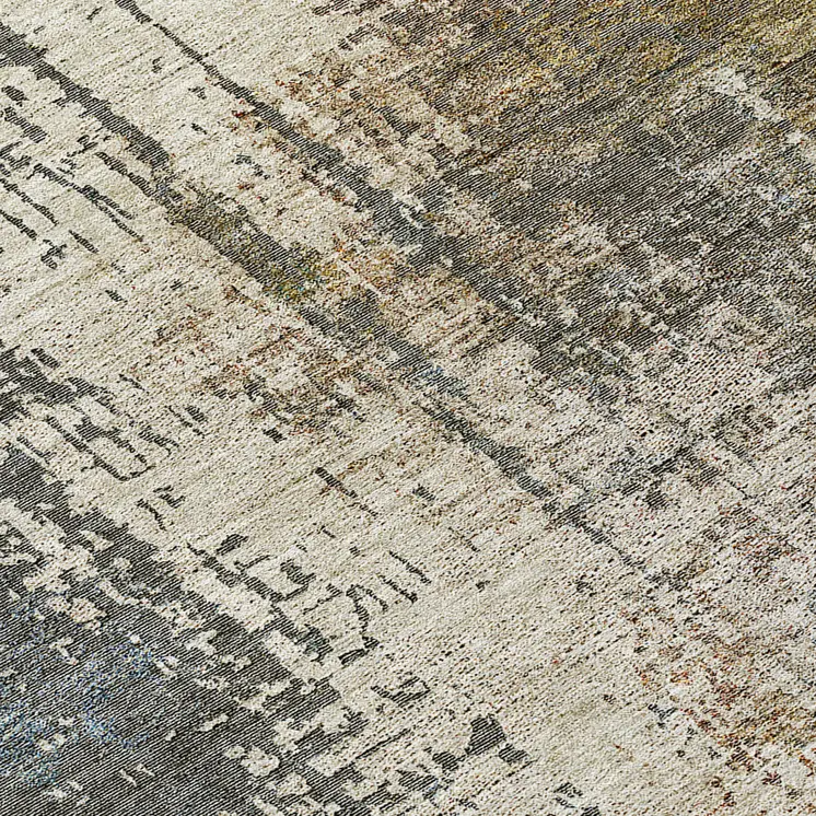 8' Beige Brown And Gray Round Abstract Washable Indoor Outdoor Area Rug