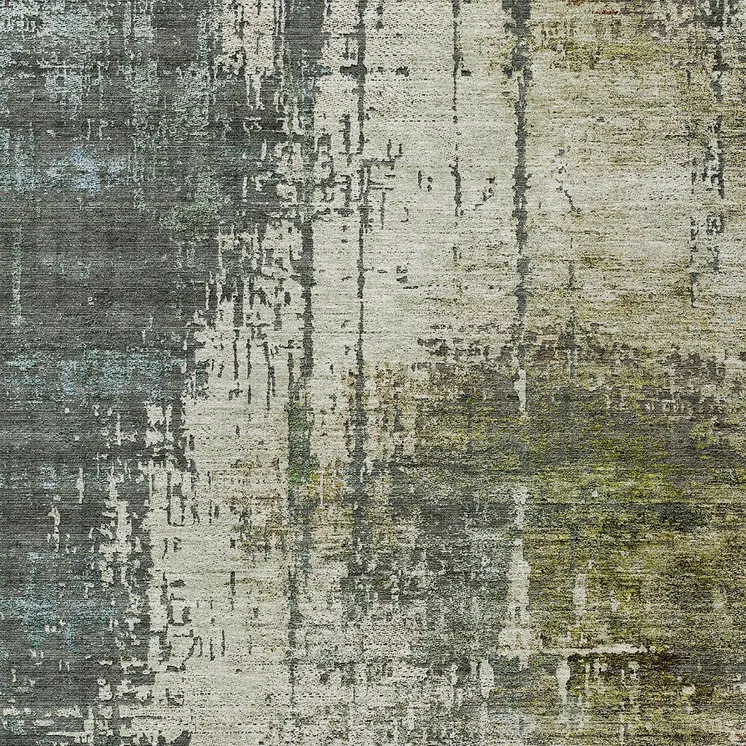 3' X 5' Sage Beige And Brown Abstract Washable Indoor Outdoor Area Rug