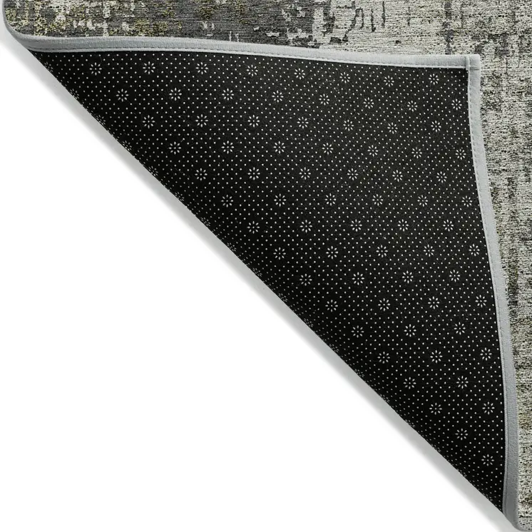 10' X 14' Taupe Beige And Olive Green Abstract Washable Indoor Outdoor Area Rug
