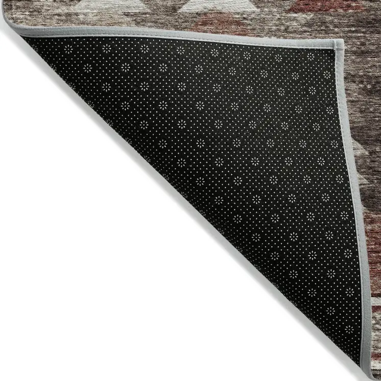 10' X 14' Brown And Ivory Southwestern Washable Indoor Outdoor Area Rug