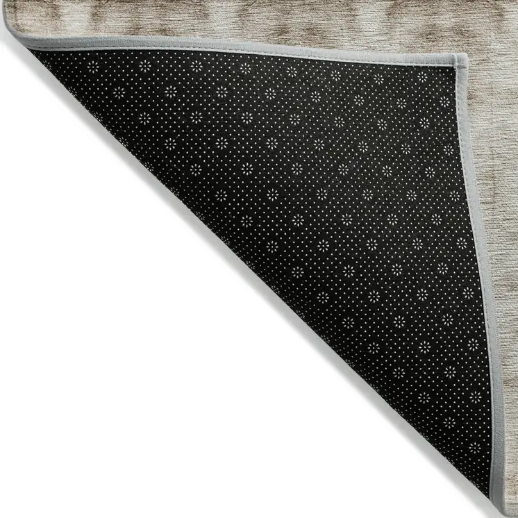 10' X 14' Beige Taupe And Tan Geometric Washable Indoor Outdoor Area Rug