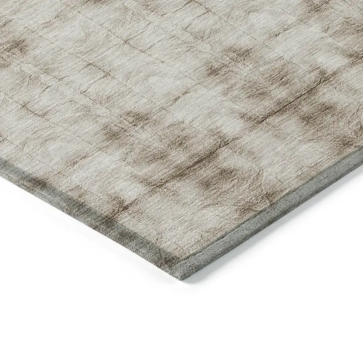 10' X 14' Beige Taupe And Tan Geometric Washable Indoor Outdoor Area Rug
