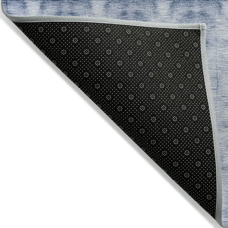 8' X 10' Navy Blue And Sky Blue Geometric Washable Indoor Outdoor Area Rug
