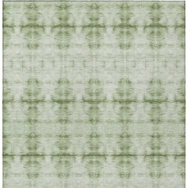 8' X 10' Sage And Green Geometric Washable Indoor Outdoor Area Rug