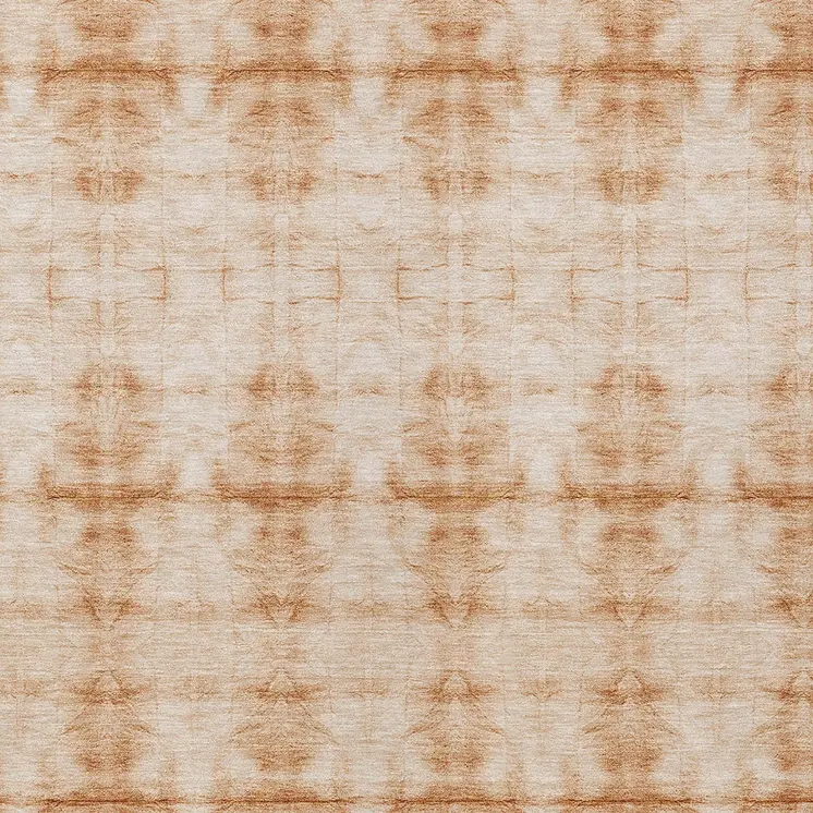 8' X 10' Salmon And Ivory Geometric Washable Indoor Outdoor Area Rug