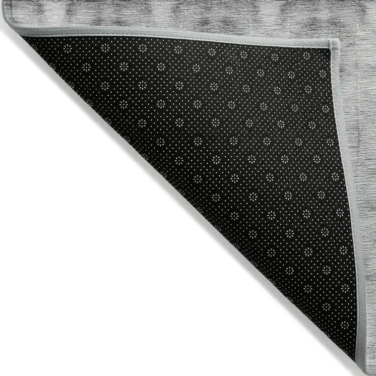 9' X 12' Silver And Gray Geometric Washable Indoor Outdoor Area Rug