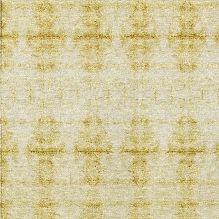 3' X 5' Wheat And Gold Geometric Washable Indoor Outdoor Area Rug
