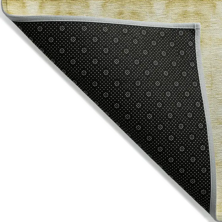 5' X 8' Wheat And Gold Geometric Washable Indoor Outdoor Area Rug