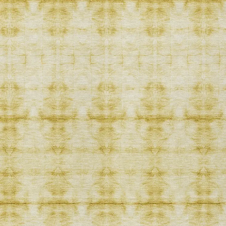 5' X 8' Wheat And Gold Geometric Washable Indoor Outdoor Area Rug