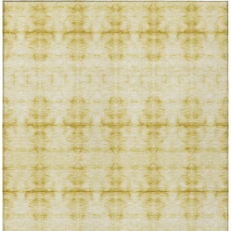 8' X 10' Wheat And Gold Geometric Washable Indoor Outdoor Area Rug