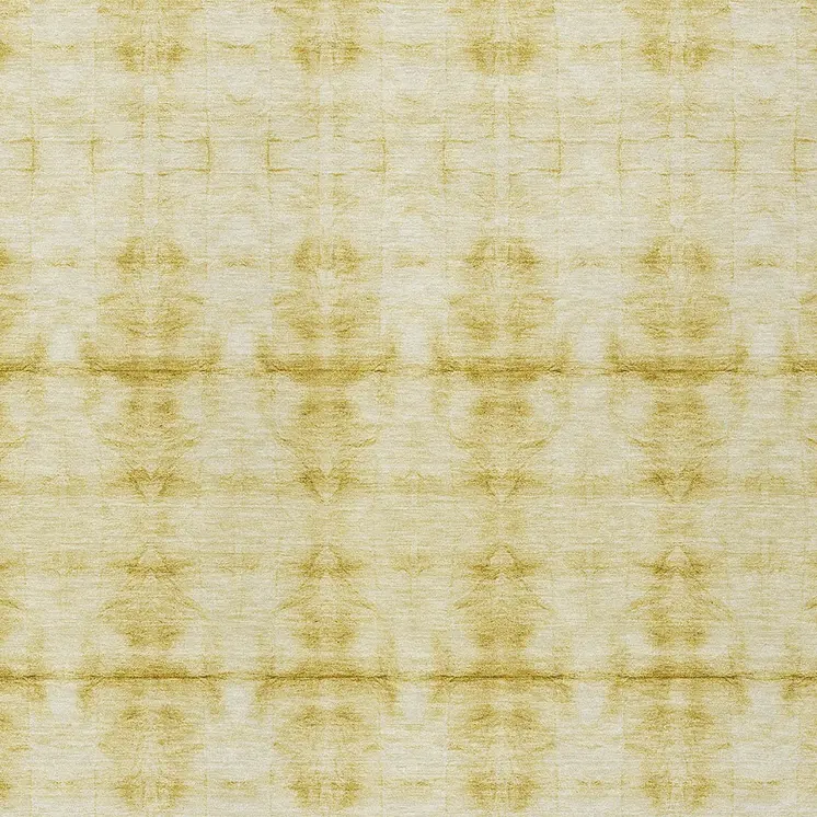 9' X 12' Wheat And Gold Geometric Washable Indoor Outdoor Area Rug