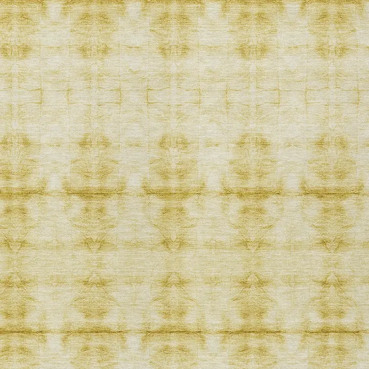 10' X 14' Wheat And Gold Geometric Washable Indoor Outdoor Area Rug