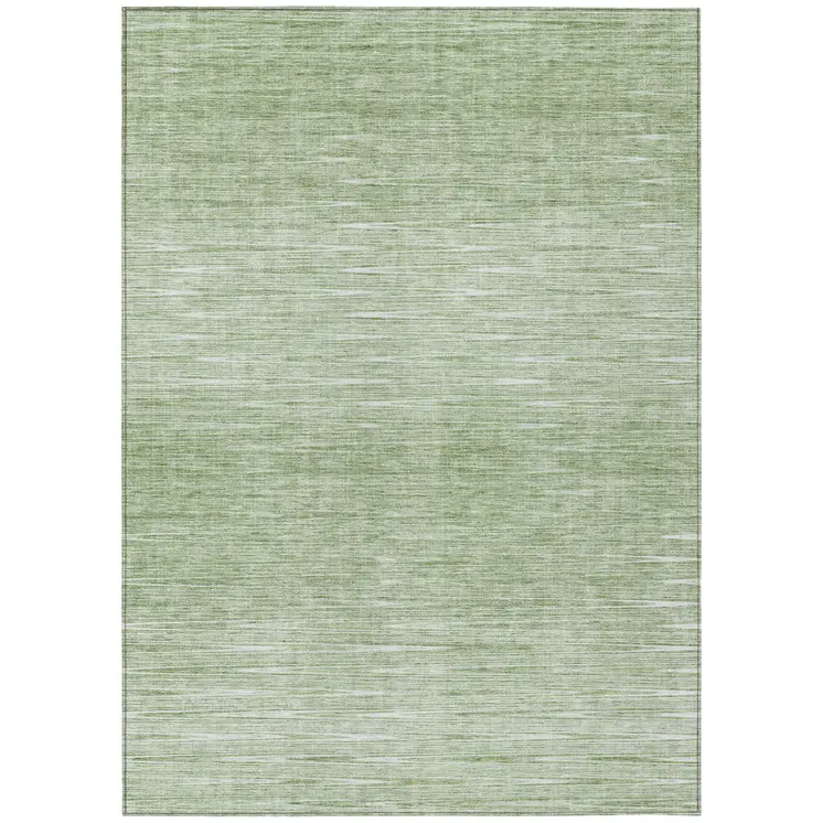 5' X 8' Artichoke Green And Green Abstract Washable Indoor Outdoor Area Rug