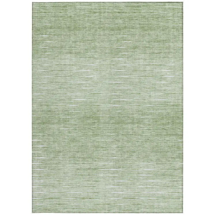 8' X 10' Artichoke Green And Green Abstract Washable Indoor Outdoor Area Rug