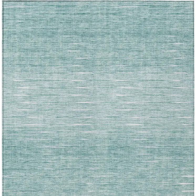 8' X 10' Aqua And Ivory Abstract Washable Indoor Outdoor Area Rug