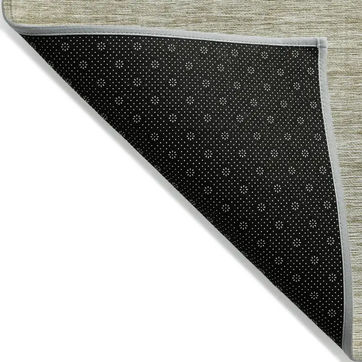 3' X 5' Khaki And Beige Abstract Washable Indoor Outdoor Area Rug