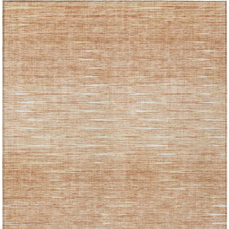 3' X 5' Salmon And Ivory Abstract Washable Indoor Outdoor Area Rug