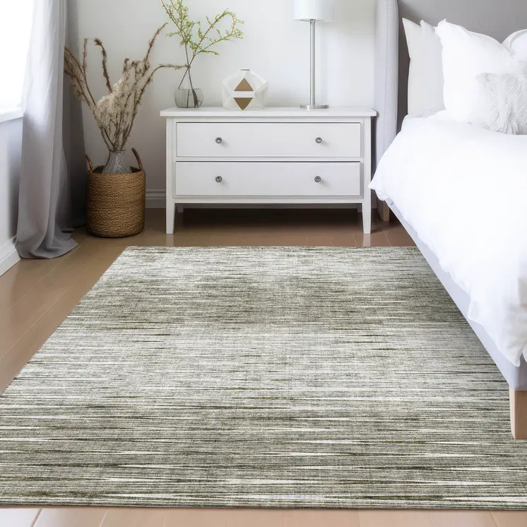 8' X 10' Taupe And Beige Abstract Washable Indoor Outdoor Area Rug