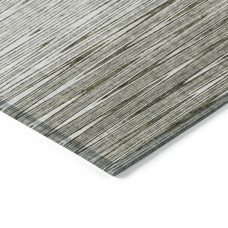 10' X 14' Taupe And Beige Abstract Washable Indoor Outdoor Area Rug