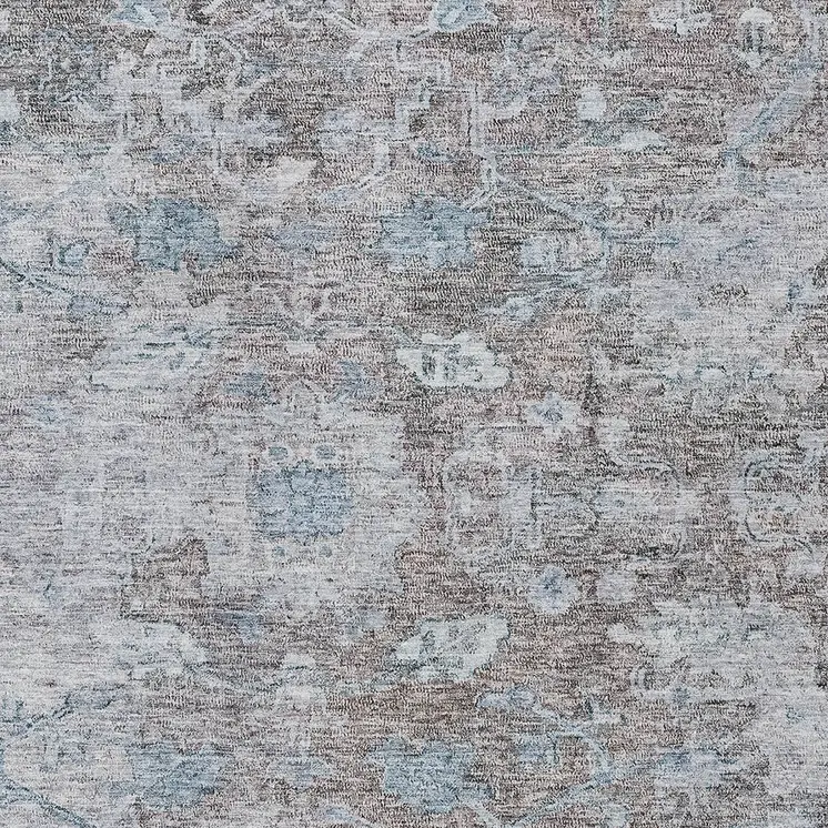 8' X 10' Brown And Blue Oriental Washable Indoor Outdoor Area Rug
