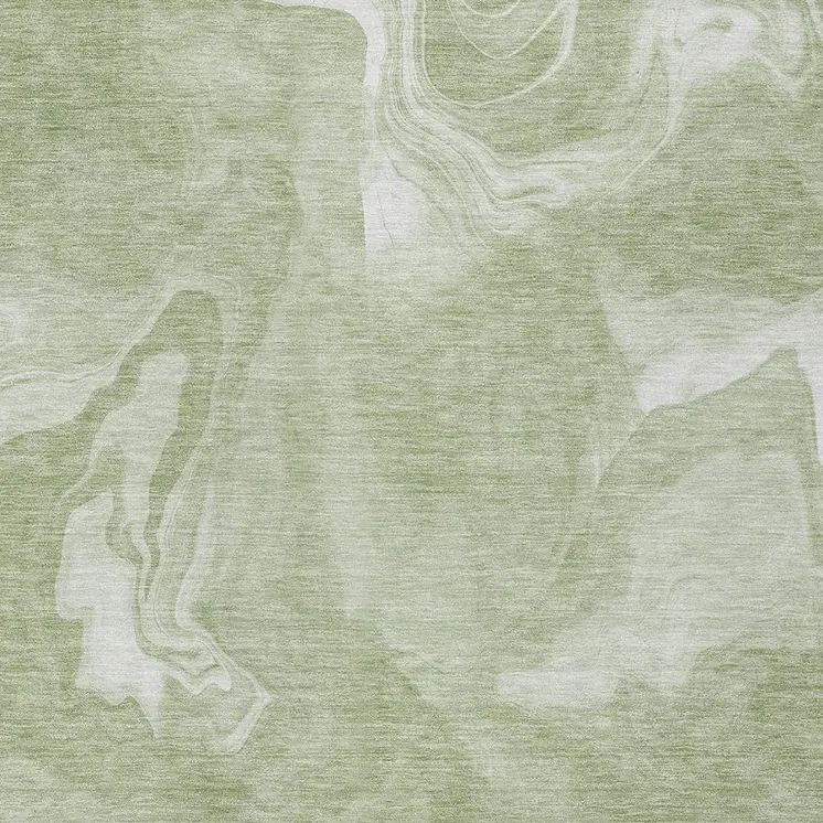 8' X 10' Artichoke Green Fern Green And Ivory Abstract Washable Indoor Outdoor Area Rug