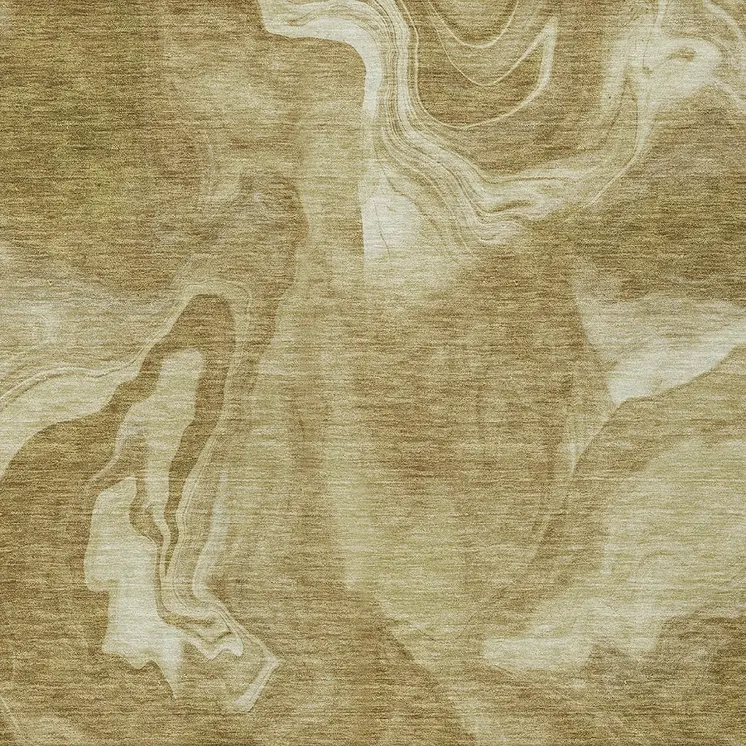 3' X 5' Brown Beige And Ivory Abstract Washable Indoor Outdoor Area Rug