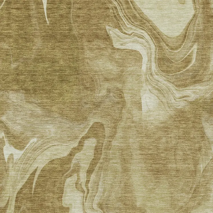 5' X 8' Brown Beige And Ivory Abstract Washable Indoor Outdoor Area Rug