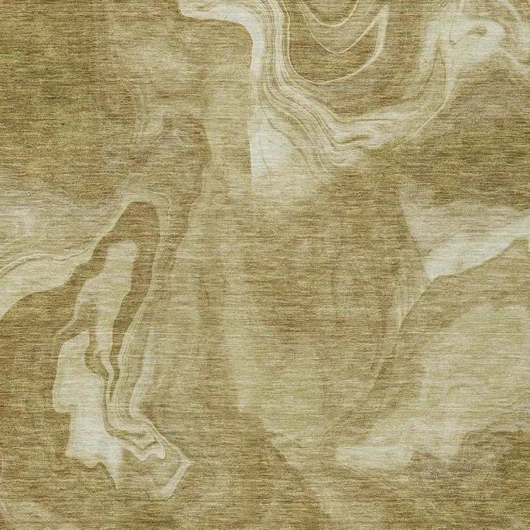 8' X 10' Brown Beige And Ivory Abstract Washable Indoor Outdoor Area Rug
