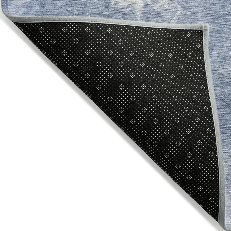 8' X 10' Blue And Sky Blue Abstract Washable Indoor Outdoor Area Rug