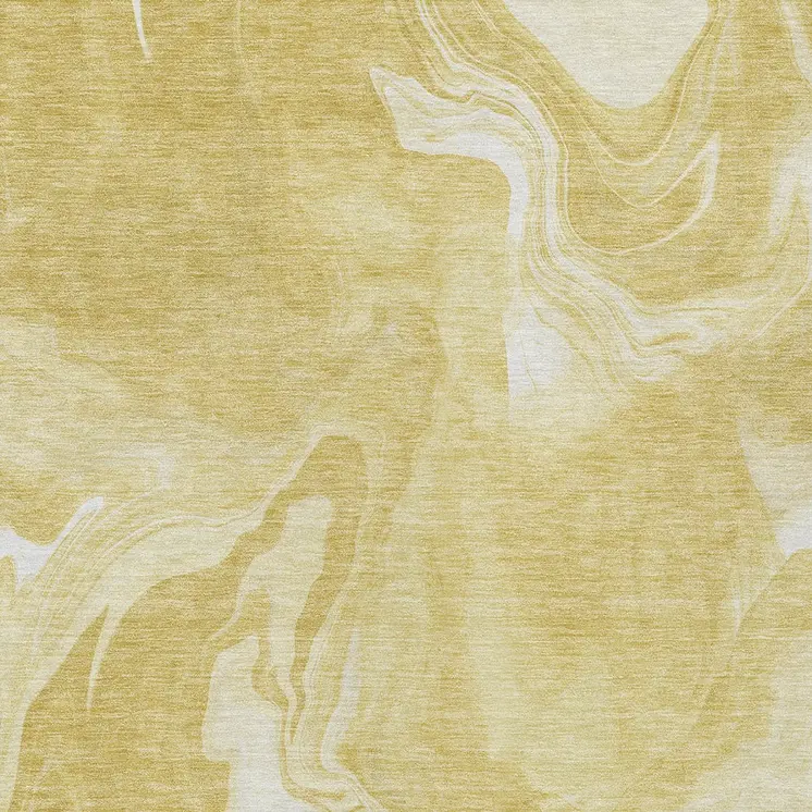 3' X 5' Gold Wheat And Ivory Abstract Washable Indoor Outdoor Area Rug