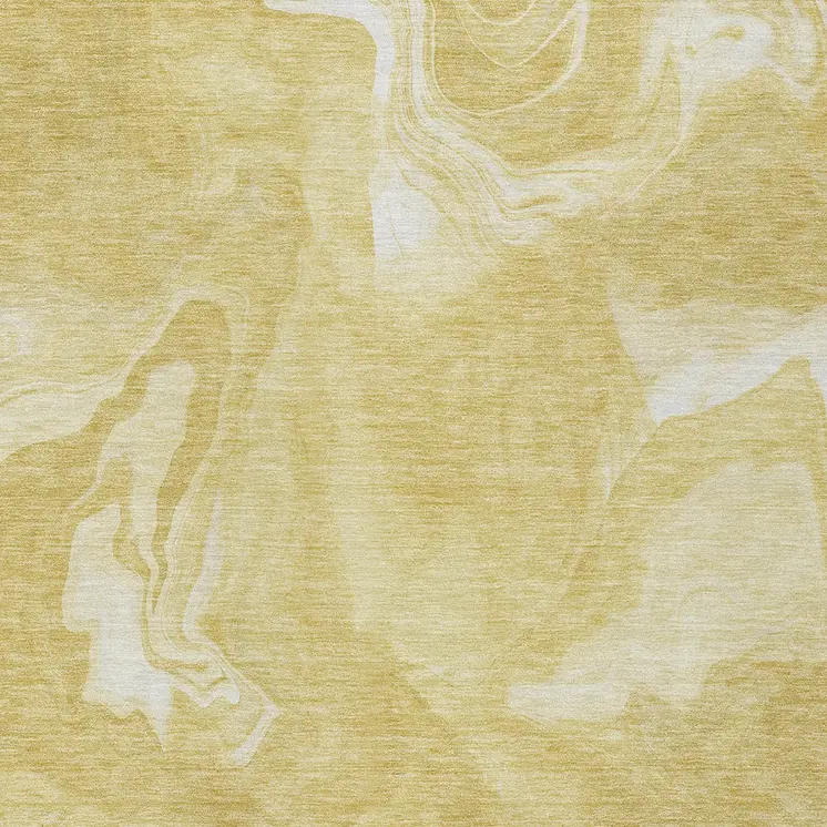 8' X 10' Gold Wheat And Ivory Abstract Washable Indoor Outdoor Area Rug