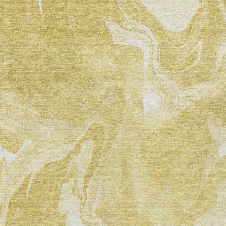 9' X 12' Gold Wheat And Ivory Abstract Washable Indoor Outdoor Area Rug