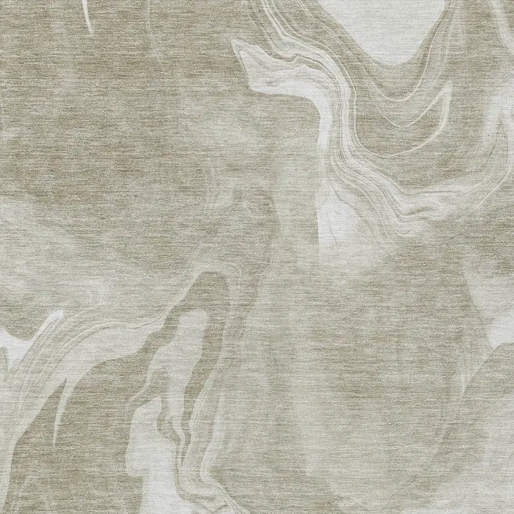 5' X 8' Taupe And Beige Abstract Washable Indoor Outdoor Area Rug