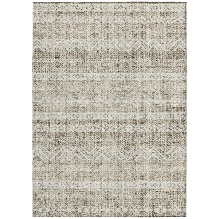 3' X 5' Beige And Ivory Southwestern Washable Indoor Outdoor Area Rug