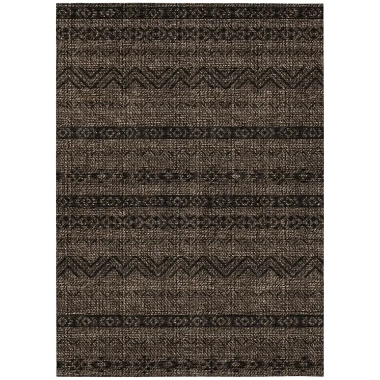 3' X 5' Chocolate And Brown Southwestern Washable Indoor Outdoor Area Rug