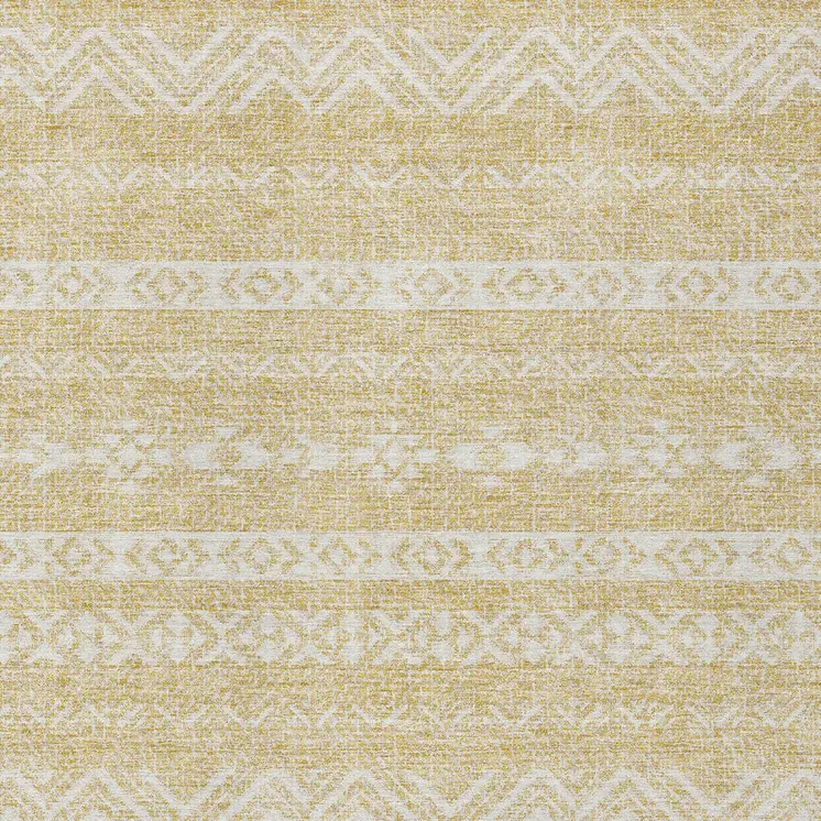 3' X 5' Gold And Beige Southwestern Washable Indoor Outdoor Area Rug