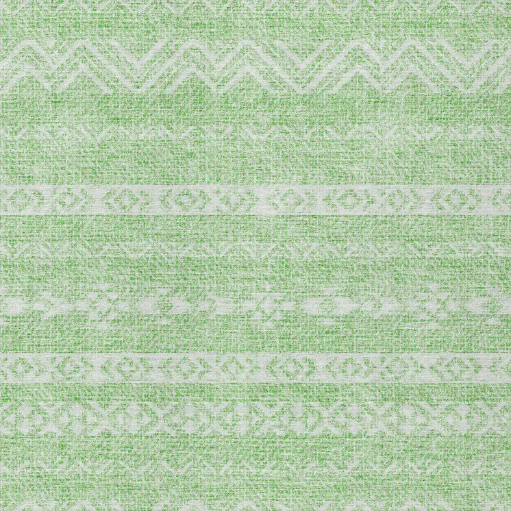 5' X 8' Lime Green And Green Southwestern Washable Indoor Outdoor Area Rug