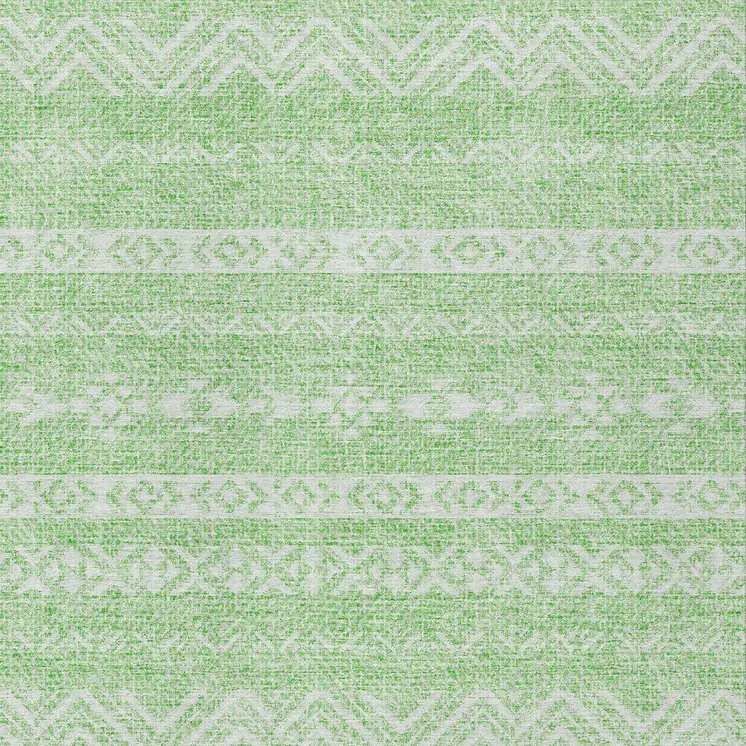 8' X 10' Lime Green And Green Southwestern Washable Indoor Outdoor Area Rug