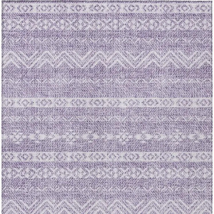 10' X 14' Purple And Lavender Southwestern Washable Indoor Outdoor Area Rug
